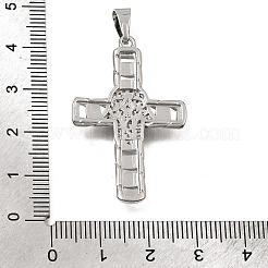 Brass Micro Pave Clear Cubic Zirconia Pendants&nbsp;CU-CBA4BAF-08P