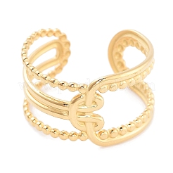 304 Stainless Steel Oval Open Cuff Rings for Women&nbsp;RJEW-K273-07G
