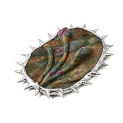 Natural Ruby in Zoisite Carved Plant Big Pendants&nbsp;G-C291-01A