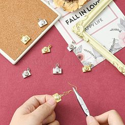8Pcs 4 Styles Brass Pave Cubic Zirconia Camera Charms&nbsp;KK-CJ0004-36