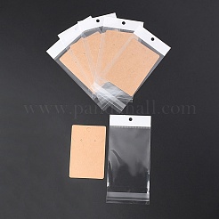 100Pcs Rectangle Kraft Paper One Pair Earring Display Cards with Hanging Hole&nbsp;CDIS-YW0001-02A