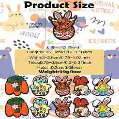 Easter Theme 20Pcs 5 Styles Food Grade Silicone Focal Beads&nbsp;SIL-CJ0002-95