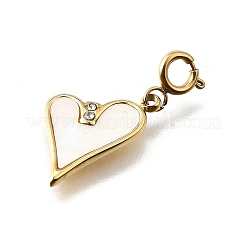 Heart 304 Stainless Steel Rhinestone Pendant Decorations&nbsp;STAS-H202-03G