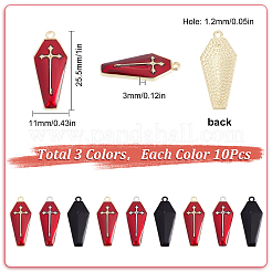 30Pcs 3 Colors Halloween Theme Alloy Enamel Pendants&nbsp;ENAM-SC0003-50