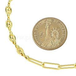 Brass Paperclip Chain Coffee Bean Chain Necklaces&nbsp;NJEW-JN05578