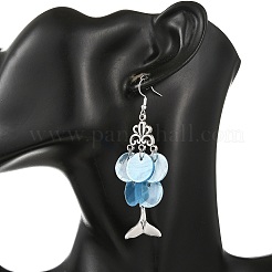 304 Stainless Steel Natural Shell Fish Dangle Earrings&nbsp;EJEW-JE07535