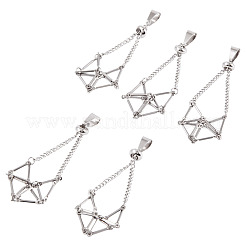 10Pcs 201 & 304 Stainless Steel Macrame Pouch Pendants&nbsp;PALLOY-TAC0197