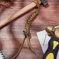 Outdoor EDC Tool Brass Parachute Rope European Beads&nbsp;KK-WH0081-44A-AB
