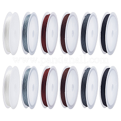 12 Rolls 6 Colros Polyester Round Thread&nbsp;OCOR-PH0005-25B