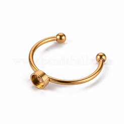201 Stainless Steel Cuff Pad Ring Settings&nbsp;X-STAS-S080-042A-G