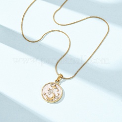 304 Stainless Steel Crystal Rhinestone Pendant Necklaces for Women&nbsp;NJEW-F378-01G-01