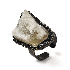 Natural Yellow Quartz Irregular Nugget Open Cuff Rings&nbsp;G-A278-03AB-05