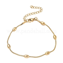 304 Stainless Steel Oval Round Snake Chain Bracelets&nbsp;SA-CBA2696-15G