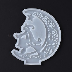 Halloween Theme DIY Moon with Witch Display Decoration Silicone Molds&nbsp;DIY-G058-E01