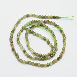 Faceted Natural Green Garnet Round Bead Strands&nbsp;G-I156-03