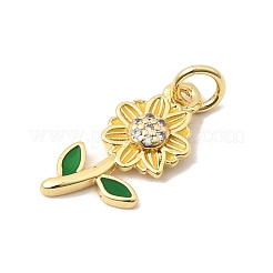 Brass Micro Pave Cubic Zirconia Pendants&nbsp;KK-A296-37G