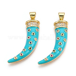Brass Micro Pave Cubic Zirconia Pendants&nbsp;KK-N227-02B