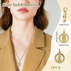 5Pcs Brass Micro Pave Cubic Zirconia Pendants&nbsp;ZIRC-SZ0005-50