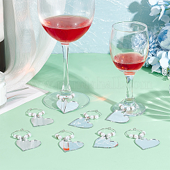 24Pcs Mirror Surface Acrylic Wine Glass Charms&nbsp;AJEW-BC00007