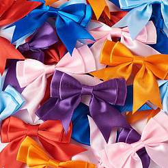 24Pcs 6 Colors Bowknot Handmade Polyester Ornament Accessories&nbsp;AJEW-TA0001-64