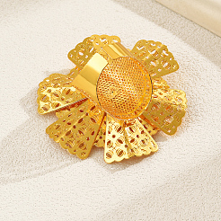 Elegant Hollow Flower Design Iron Cuff Ring for Women Wedding Party&nbsp;PY5913