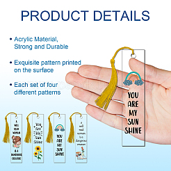 4 Sets Acrylic Bookmark Pendants for Teachers' Day&nbsp;DIY-GL0004-27A