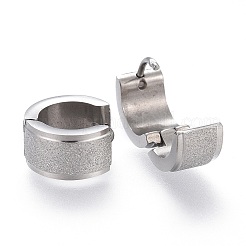 Tarnish Resistant Textured 304 Stainless Steel Huggie Hoop Earrings&nbsp;LS-EJEW-L252-017P