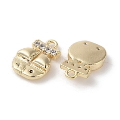 Brass Micro Pave Clear Cubic Zirconia Charms&nbsp;KK-G491-08G