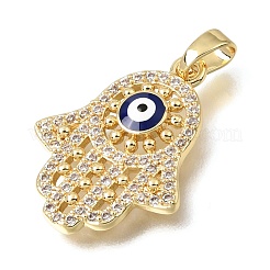 Brass Micro Pave Clear Cubic Zirconia Pendants&nbsp;KK-C263-22B-G