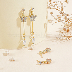 80Pcs Brass Stud Earring Findings&nbsp;KK-BC0009-38