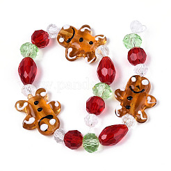 Christmas Handmade Lampwork Beads Strands&nbsp;LAMP-N028-09