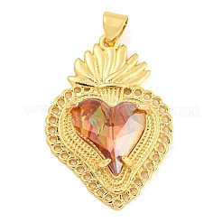 Rack Plating Brass Pendants&nbsp;ZIRC-L100-163G