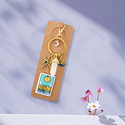 1Pc Rectangle Alloy & Enamel & Acrylic Keychains&nbsp;KEYC-BM0001-26C