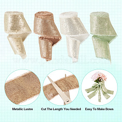 4 Rolls 4 Colors Satin Frayed Ribbon&nbsp;SRIB-TA0001-19