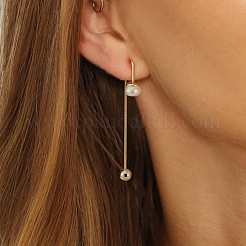 925 Sterling Silver Round Tassel Stud Earrings&nbsp;EJEW-D326-03G