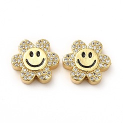 Rack Plating Brass Cubic Zirconia Beads&nbsp;KK-M232-01G-A