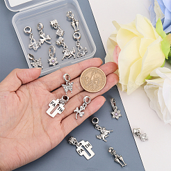 16Pcs 8 Styles Rack Plating Alloy Crystal Rhinestone European Dangle Charms&nbsp;FIND-CA0007-73