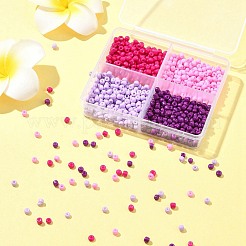 800pcs 4 Colors Baking Paint Glass Round Seed Beads&nbsp;SEED-FS0001-21A