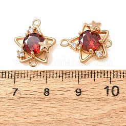 Brass Pave Cubic Zirconia Connector Charms&nbsp;CU-CBAEC99-13G-01