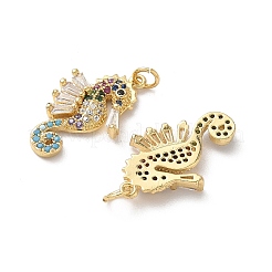 Brass Micro Pave Cubic Zirconia Pendants&nbsp;KK-D502-26J-G
