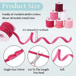 60 Yards 6 Colors Single Face Velvet Ribbon&nbsp;SRIB-TA0001-38