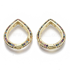 Brass Micro Pave Cubic Zirconia Spring Gate Rings&nbsp;ZIRC-S066-036A-NF