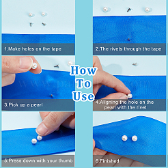 100 Sets ABS Plastic Imitation Pearl Rivet Studs&nbsp;KY-GF0001-25