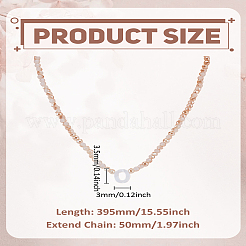 1Pc Glass Rondelle Beaded Necklaces&nbsp;NJEW-LP0007-23O