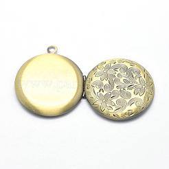 Brass Locket Pendants&nbsp;KK-F717-41AB-NR