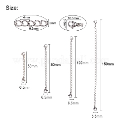 4 Strands 4 Styles 304 Stainless Steel Chain Extender&nbsp;STAS-YW0001-11