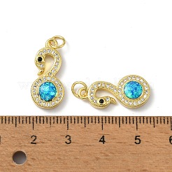 Brass Micro Pave Cubic Zirconia Pendants&nbsp;KK-A197-13G