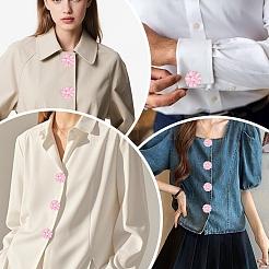 6Pcs Flower Alloy Plastic Cufflinks&nbsp;FIND-CY0001-64