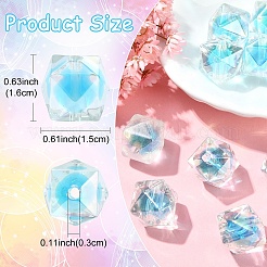 10Pcs Two Tone UV Plating Rainbow Iridescent Acrylic Beads&nbsp;TACR-YW0002-33G