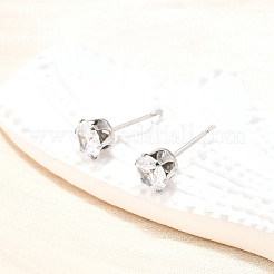 Cubic Zirconia Ear Studs&nbsp;X-STAS-E051-3D